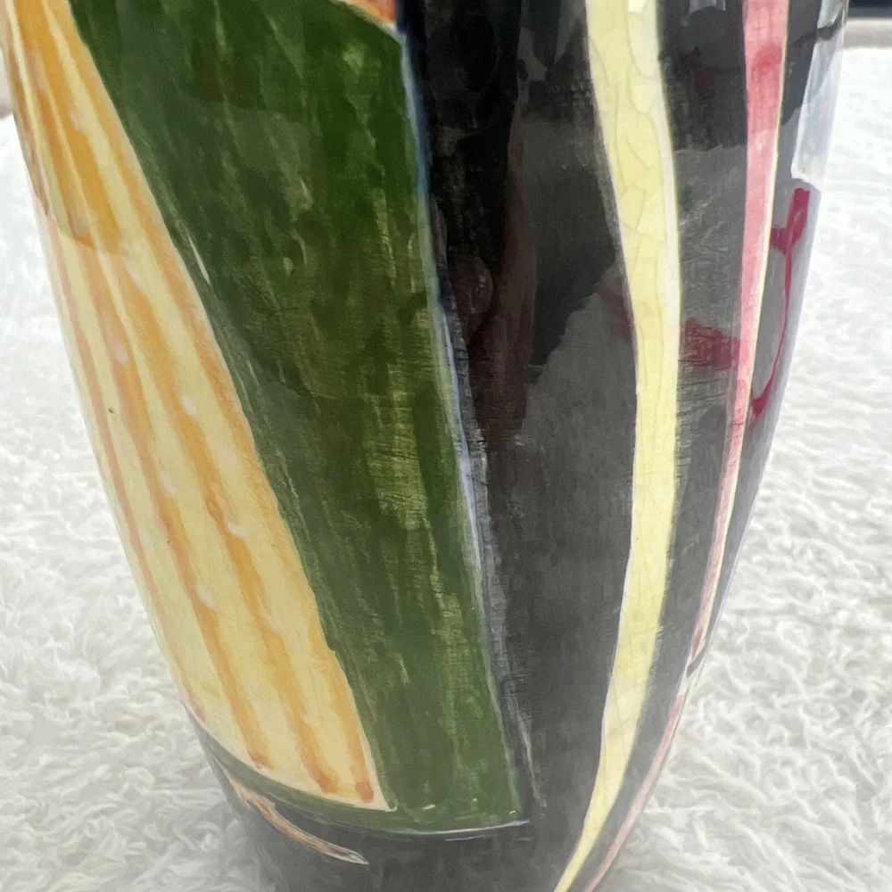 Rare 1969 San Marino Ceramica Titano Hand Painted 9” Day of Dead Vase AD Signed